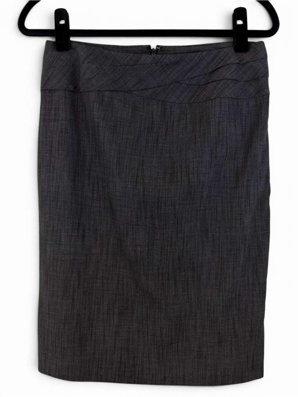 Classiques Entier Gray Pleated Waist Pencil Skirt | Size 4